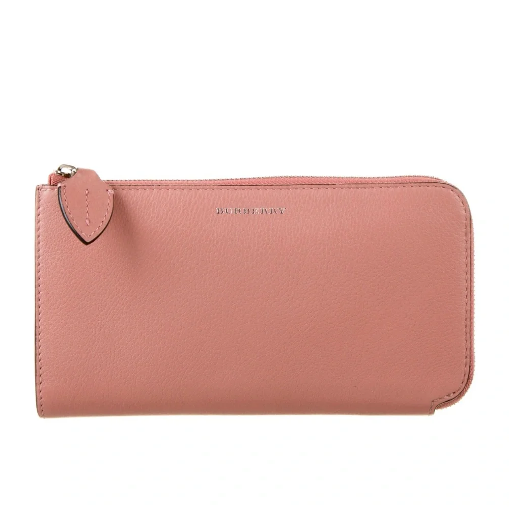 Burberry Marais Abbey Two Tone Leather Zippy Ziparound Wallet Passport Holder